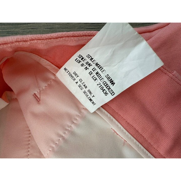 THEORY Sienna Pants Womens 6 Cropped wool-twill tapered Salmon Pink Read - Picture 9 of 11